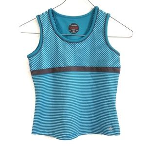 Bolle Tennis Striped Athletic Wear Tank Girls M